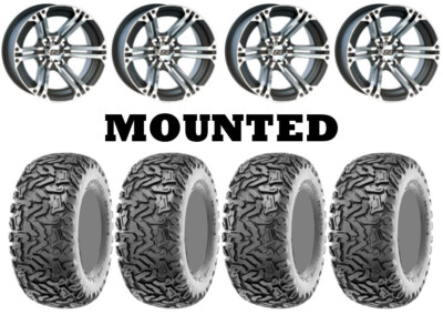 Kit 4 Maxxis Workzone Tires 25x10-12 on ITP SS212 Machined Wheels SRA