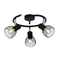 Brilliant Blacky Decken Strahler Spot Spirale Leuchte Lampe 3-Flg E14 Metall