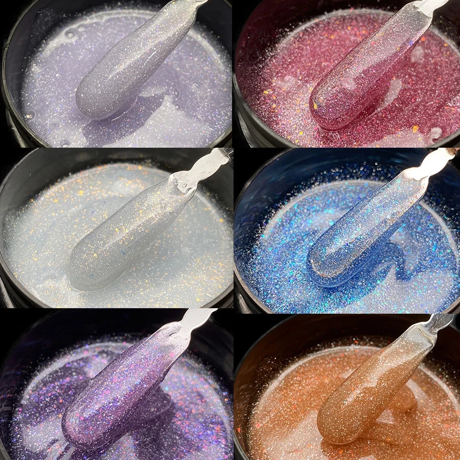 Gel duro lechoso brillante 100 g constructor de uñas extensiones rosa UVLED Foto 2 de 4