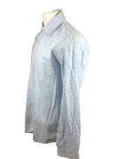 Hugo Boss Men's Size L Blue Square Blocks Cotton Long Sleeve Casual Shirt