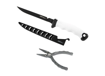 Marathon 7'' Fillet Knife with Safety Sheath & 6'' Aluminum Pliers