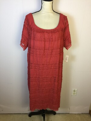 NWT Dressbarn Shift Dress Sz 18W Womans Plus Coral Lace Scoop Neck Short  Sleeve | eBay