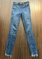Abercrombie  Fitch Jeans Womens 25R 0 Simone High Rise Super Skinny Raw Hem