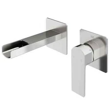 Atticus Single Handle Wall Mount Bathroom Faucet in Brushed Nickel