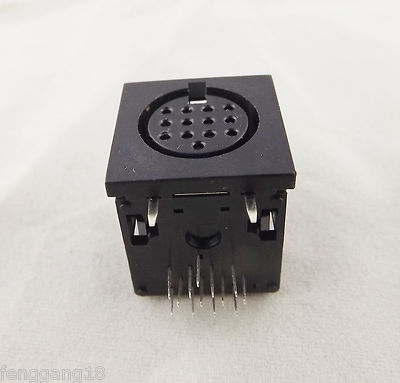 1x DIN 13 Pin Circular Female Jack Panel Mount PCB Mount Connector Adapter Black