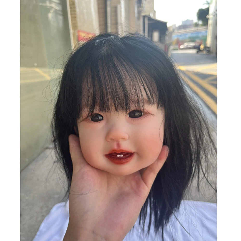 28in Newborn Smile Girl Hand-Rooted Hair Reborn Dolls Unassembled