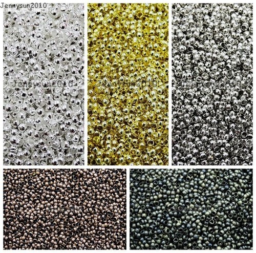 Silver Gold Pewter Bronze Copper Rondelle Crimp End Finding Spacer Beads Craft