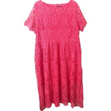 New York & Company NWT Women's Pink Lace Short Sleeve Maxi Dress Size XXL