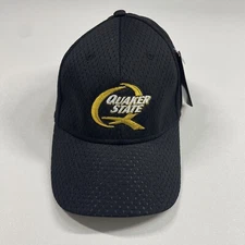 Quaker State Hat Cap Men’s L-XL Black Embroidered Nu-Fit Flex Fit NEW