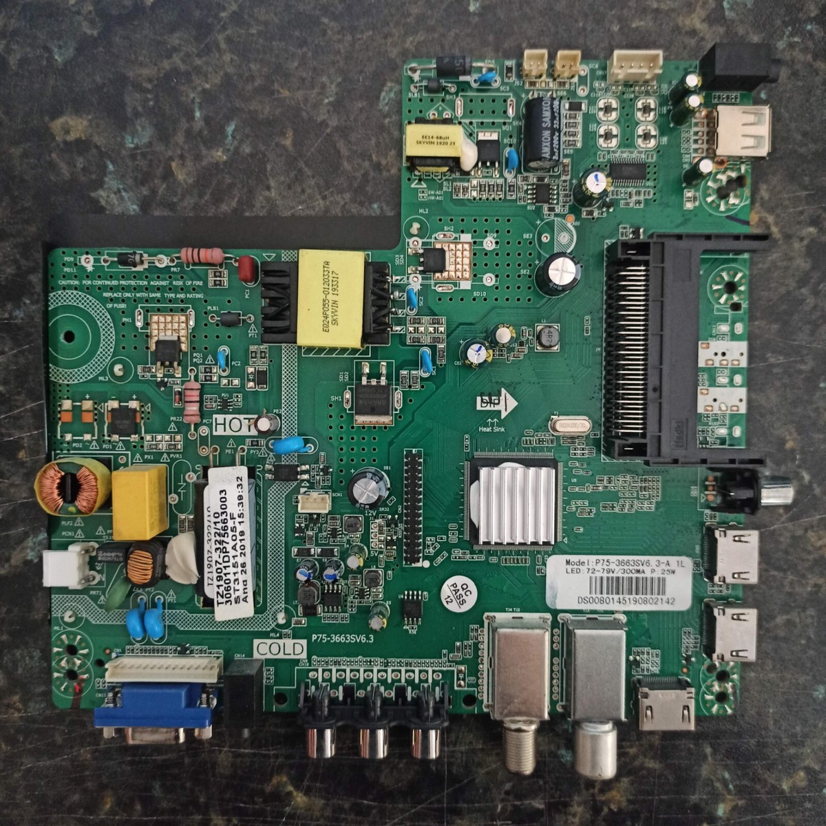 Main driver board P75-3663SV6.3-A 1L for tv KYDOS K32NH22CD | eBay