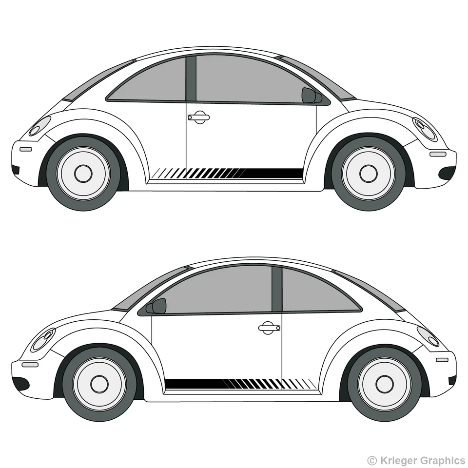 Kit de calcomanías de vinilo 3M con panel basculante descolorido rayas de carreras para Volkswagen Beetle Foto 2 de 4