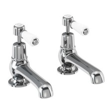 Burlington Kensington Pair of 5 inch Traditional Basin Taps - Chrome, KE2