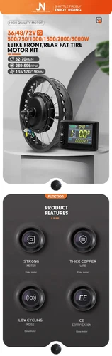 20-26" E-bike Fat Tire Conversion Kit 48V 500-3000W Front/Rear Hub Motor Wheel - Picture 9 of 16