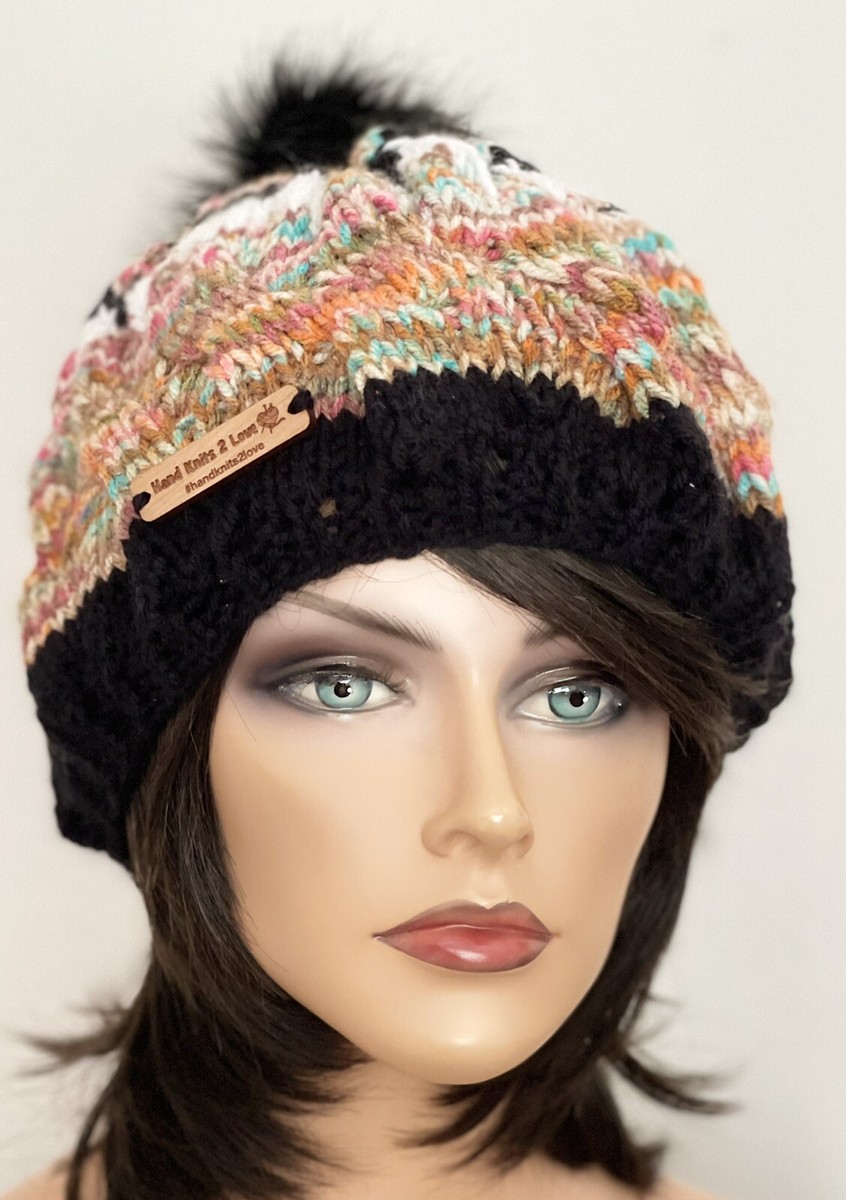 Hand Knits 2 Love Beanie Hat Cap Designer Fair-isle  display picture 2