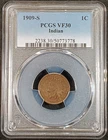 1909-S Indian Head Cent PCGS VF30 2238.30/50773778 Exquisite Coin Rare Key