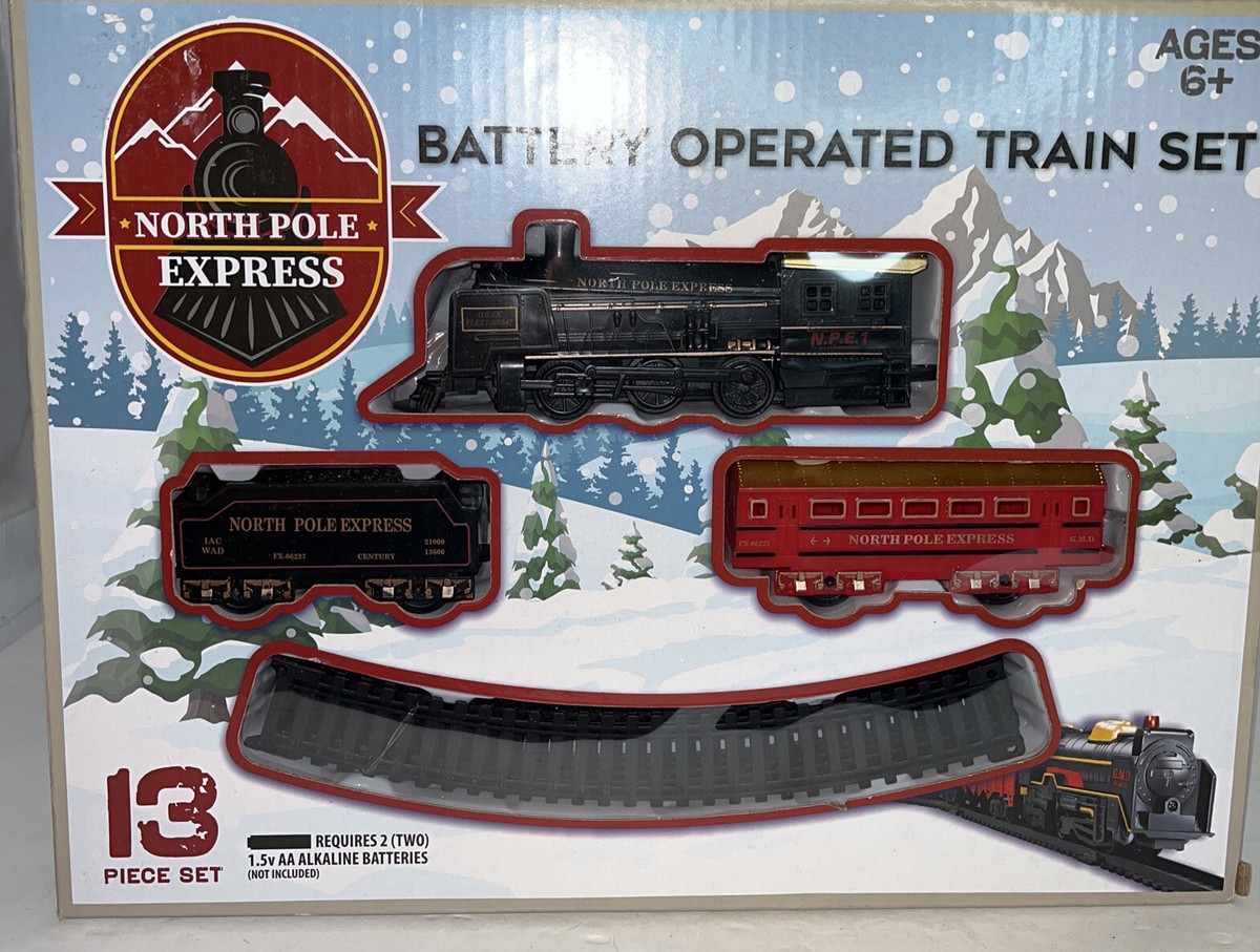 NORTH POLE EXPRESS Battery Operated Train Christmas,Santa,Elf’s New  Gift