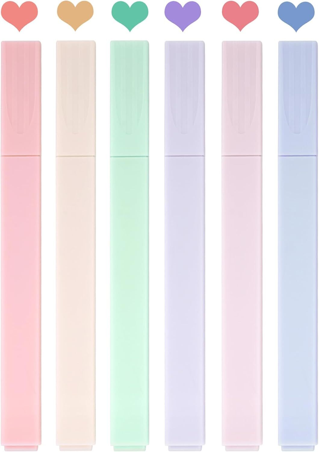 6pcs Highlighters Assorted Colors Cute Pastel Bible Highlighters-image