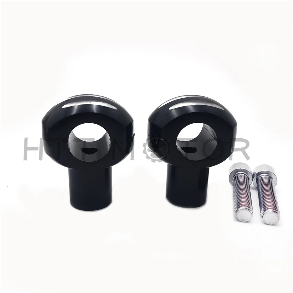 Elevador de manillar negro ranura 25 mm 1" desmontable soporte de barra para cruceros picadoras Foto 3 de 4