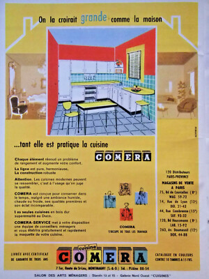 PRESSEWERBUNG 1957 MAN WÜRDE SIE FÜR GROSS HALTEN WIE DAS HAUS DIE KÜCHE COMERA 