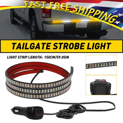 60'' For Warning Safety Flash Strobe LED Blinking Tailgate Bar Strip Brake Light