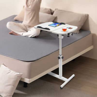 #ad Adjustable Rolling Desk Mobile Portable Laptop Stand Cart Small Sit Standing $60.85