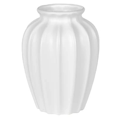 1pc Shatter-Proof Vase Decor 1pc White Plastic Shatter-Proof Vase