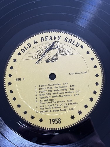 Old & Heavy Gold 1958 Vinyl LP Record, Elvis, Buddy Holly, The Platters VG+/VG+ - Picture 4 of 7