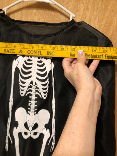 Skeleton Youth Cape and Gloves Halloween Black -One Size Youth (6-6x)-New In Pkg - Picture 8 of 8