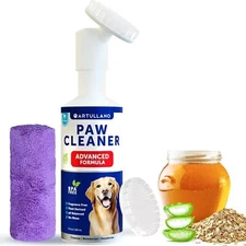 Paw Cleaner for Dogs - Dog Paw Cleaner w/ Silicone Dog Brush - No Rinse Foaming