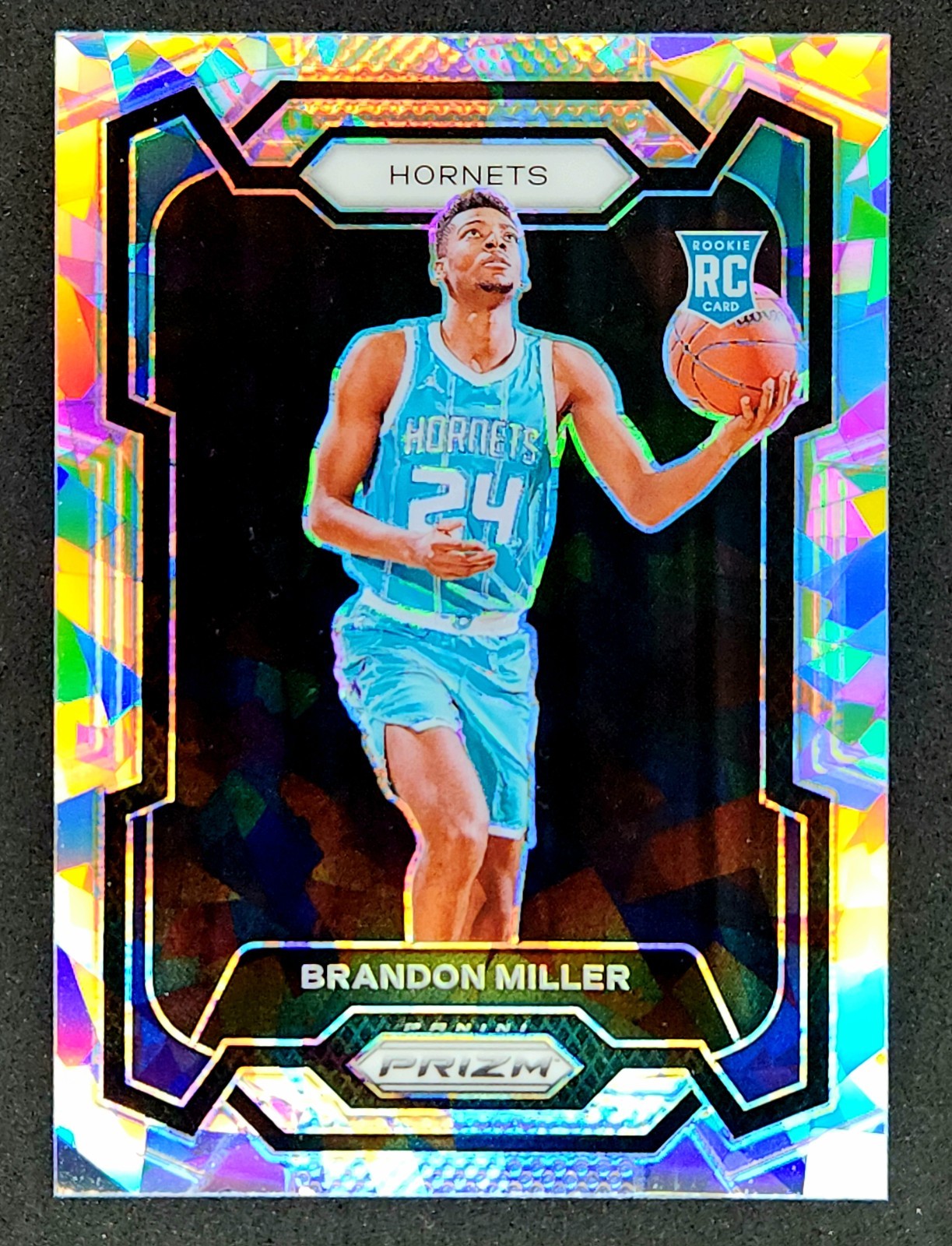 2023-24 Panini Prizm Brandon Miller RC Rookie Cracked Ice Prizm #152 Hornets