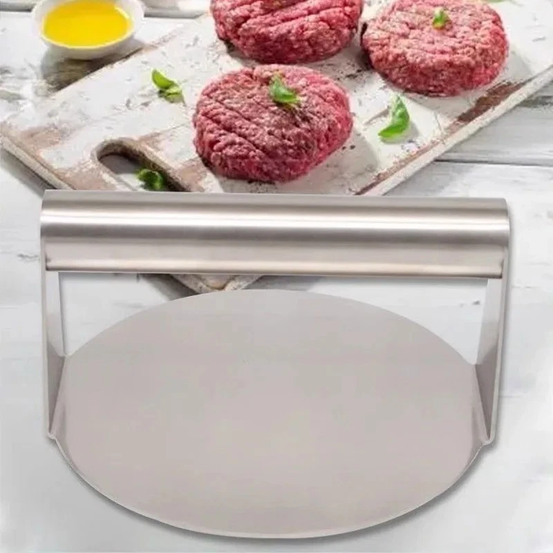 Prensa de hamburguesas de acero inoxidable redonda de 5,51 pulgadas aplastadora de hamburguesas de alta resistencia