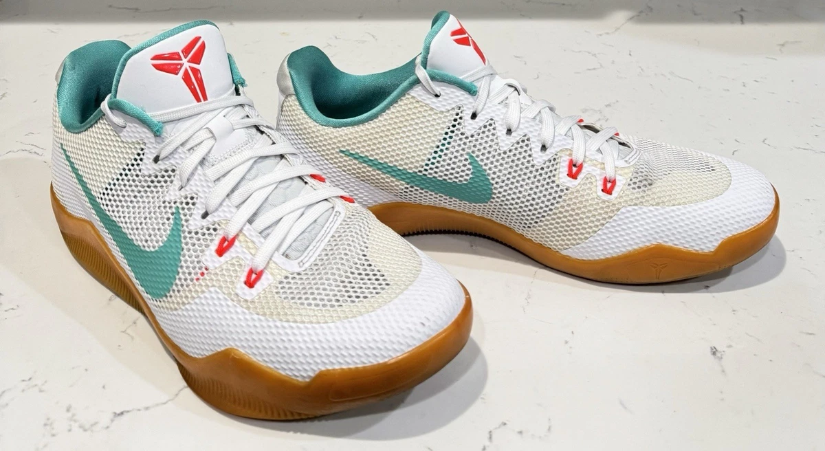 Nike Zoom Kobe 11 XI EM Summer White / Teal /Crimson Size 11.5 # 836183-103 nike-kobe-11-em-low-summer-  main image 2