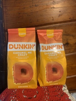 Dunkin' Donuts Caramel Me Crazy Ground Coffee, 11 oz Lot Of 2 Bags