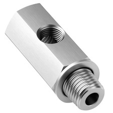 1/4" NPT Oil Pressure Sensor Tee Adapter, 304 Stainless Steel Triple Port Fit...