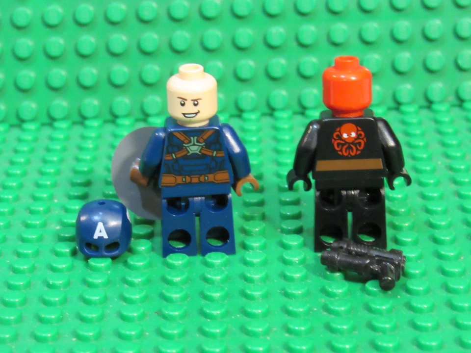 Лот 2 Lego Marvel супер героев минифигурки Капитан Америка + красный череп гидры CL3 - Изображение 3 из 3