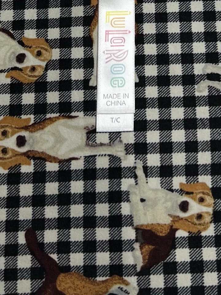 LuLaRoe Leggings TC Alto Curvilíneo Animal NEGRO MARRÓN Perro Cuadros Beagle Cachorro Foto 4 de 4