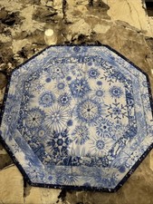 Handmade Quilted Table Topper Centerpiece White, Blue  Silver Winter Snowflake