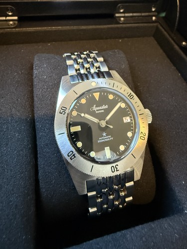 Aquastar Model 60 Re-Edition Mk1 LJP G100. Full set bracelet plus 2 OEM straps. 