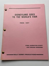 1964 Disneyland At The World’s Fair Script Small World Dinosaurs
