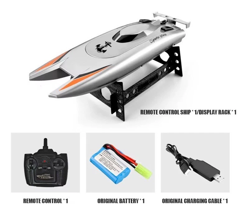 2.4G RC Barco de Carreras de Alta Velocidad Impermeable Control Remoto Lancha Rápida 30 Km/h Foto 4 de 4