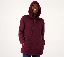 Koolaburra by UGG Brushed Back Sherpa Hoodie Pullover Fig S New