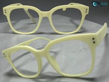 Oversized Classy Vintage Retro READING EYE GLASSES READERS Big Cream Frame 1.25