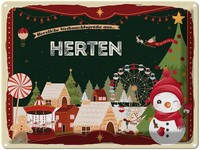 Blechschild 30X40 Cm WeihnachtsgrüßE Aus Herten Weihnachten Deko Geschenk Metall