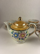 Vintage Child's Lusterware Porcelain Tea Set, Japan, Cherry Blossoms