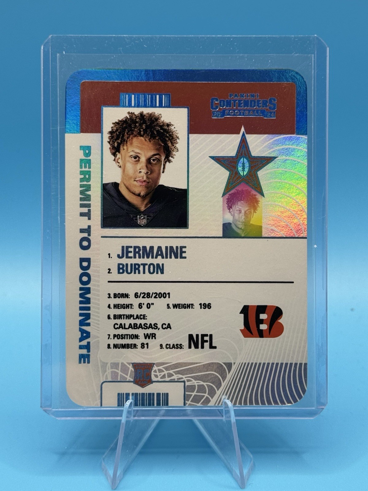 2024 Panini Contenders Jermaine Burton RC Permit To Dominate #19 CASE HIT SSP