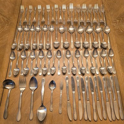 Northland Springtime Stainless Korea Flatware Set 88 Pc Silverware Lot
