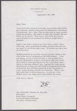 DWIGHT D. EISENHOWER - TYPED LETTER SIGNED 09/28/1960