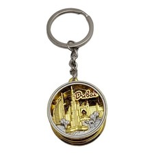 Dubai Metal Keychain Souvenir Travel Keyring Gold Silver United Arab Emirates