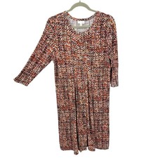 J Jill Pocket Shift Dress Button Up Abstract Size Small P