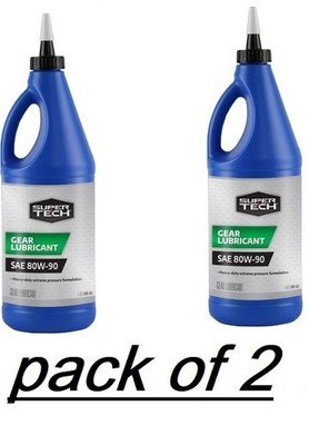 2 pack Super Tech Gear Lubricant SAE 80W-90, 1 Quart High-Performance Gear Oil